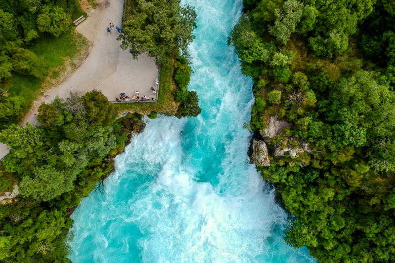 Aerial view of Huka Falls