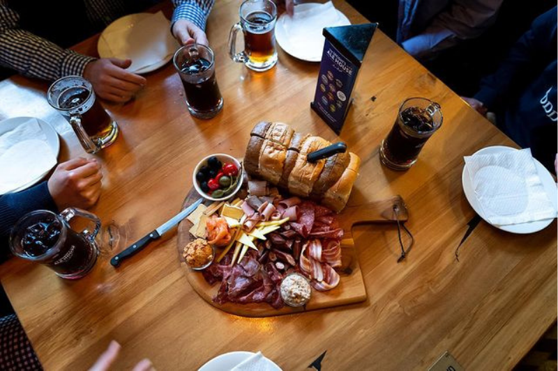 Malthouse platter and beers at Speight’s Brewery, Dunedin