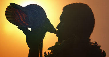 Conch Shell Blowing